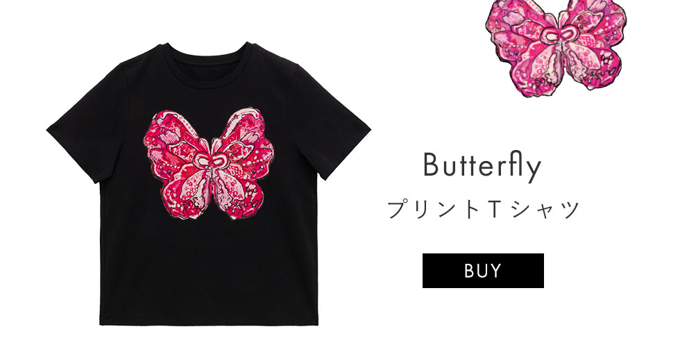Butterfly プリントTシャツ
